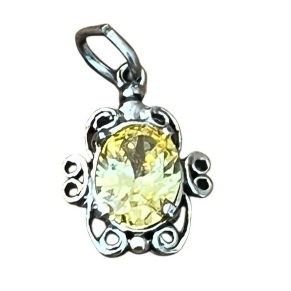 Rembrandt Sterling Silver Citrine November Birthstone Charm - Picture 1 of 4